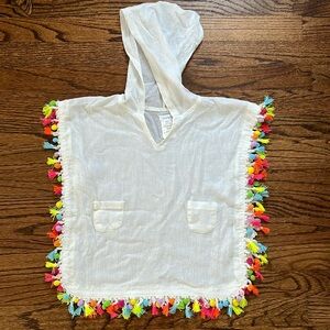 Mud Pie toddler coverup with multi-colored tassels
